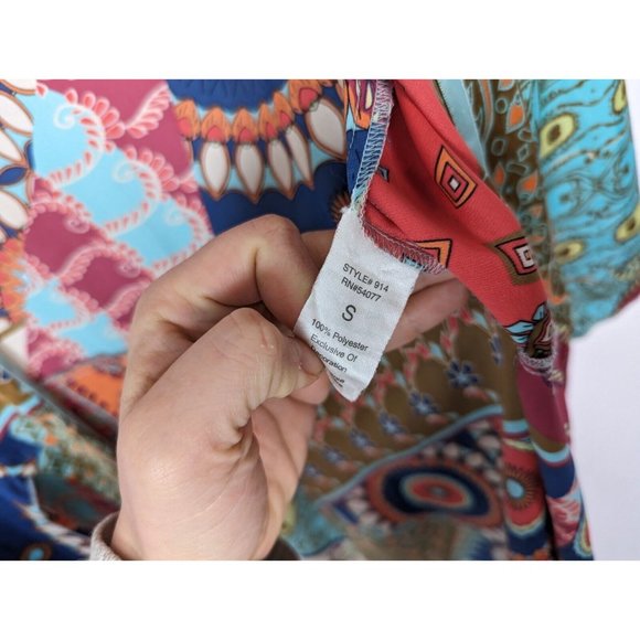 Cabi S Vintage Y2K Paisley Scarf Patchwork Print Tie Front Kimono Cardigan Boho - Picture 8 of 10